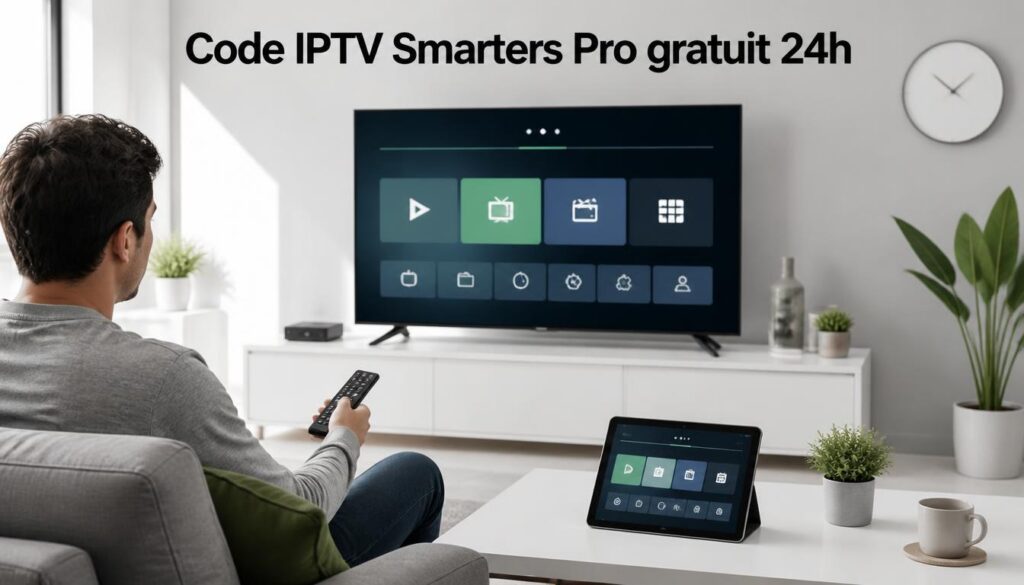 Code IPTV Smarters Pro gratuit : profitez du test de 24 h pour choisir votre abonnement
